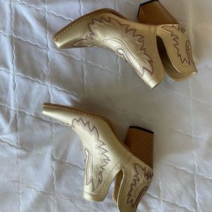 Gold boots